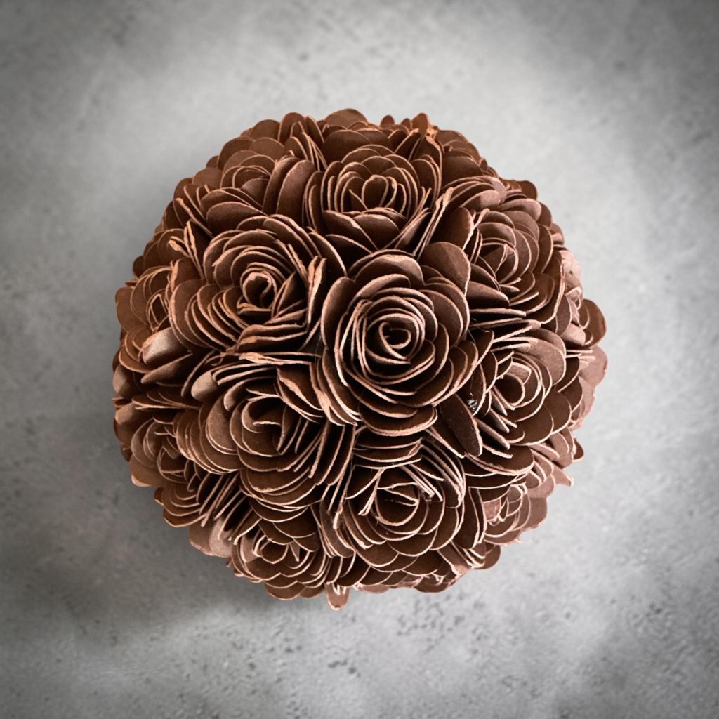 Brown Rose Sphere, 3"