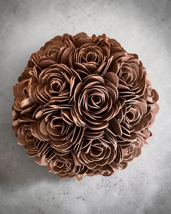 Brown Rose Sphere, 3"