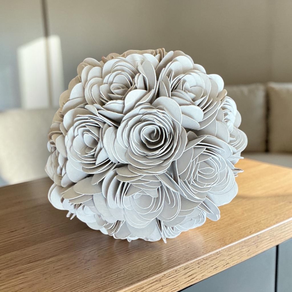 Light Gray Rose Sphere, 3"