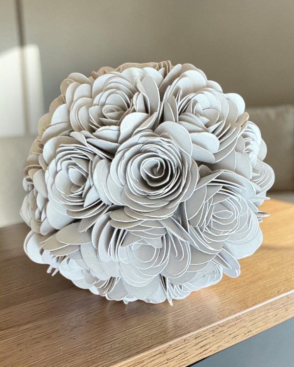 Light Gray Rose Sphere, 3"