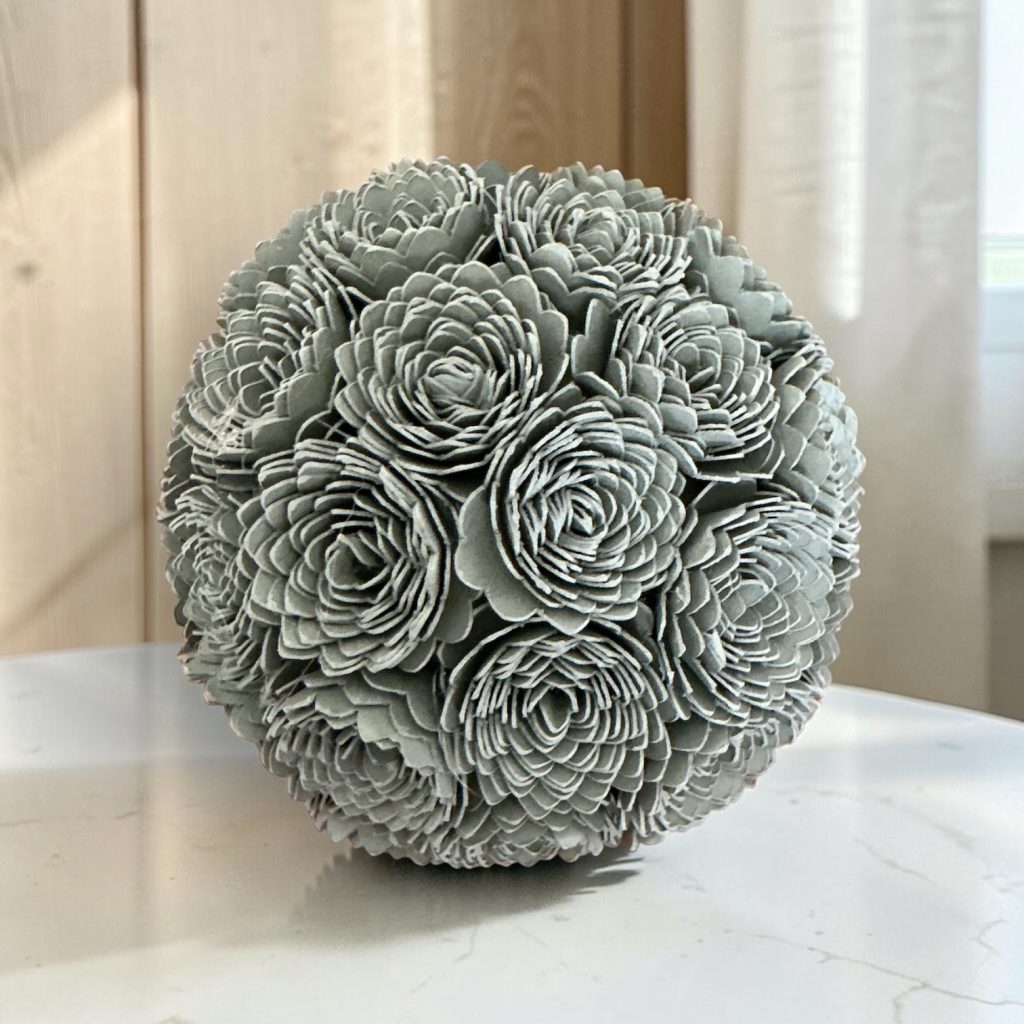 Medium Gray Dahlia Sphere, 3"