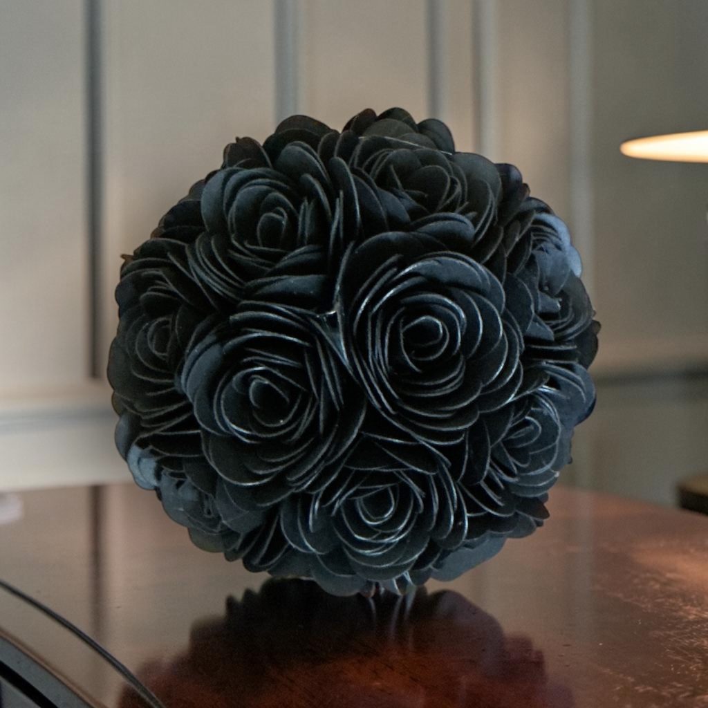 Black Rose Sphere, 3"