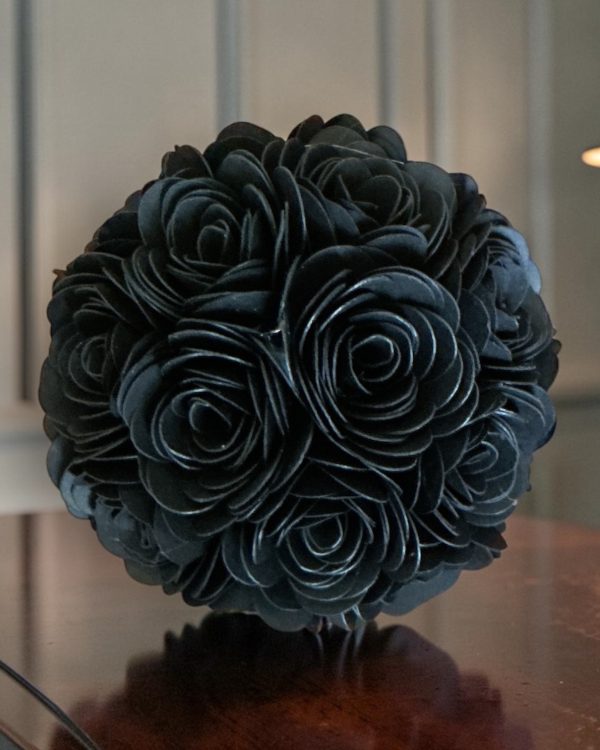 Black Rose Sphere, 3"