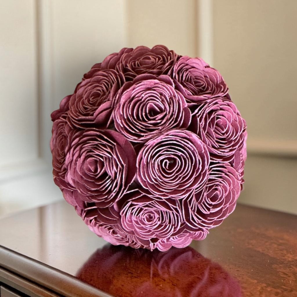 Burgundy Lisianthus Sphere 2.5"
