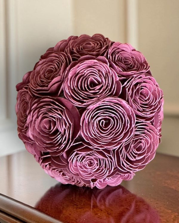 Burgundy Lisianthus Sphere 2.5"