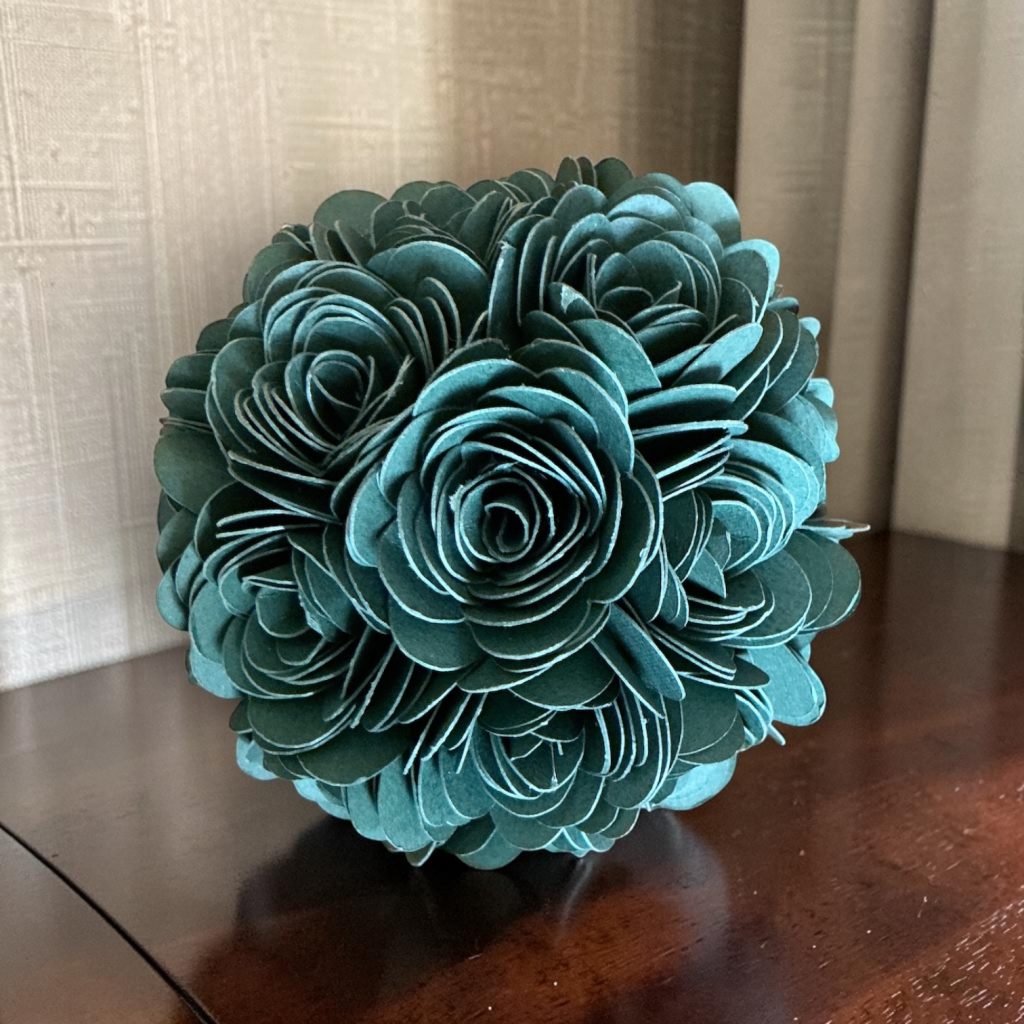 Dark Green Rose Sphere, 3"