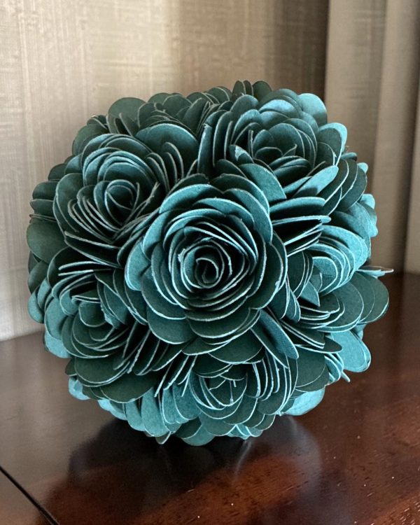 Dark Green Rose Sphere, 3"