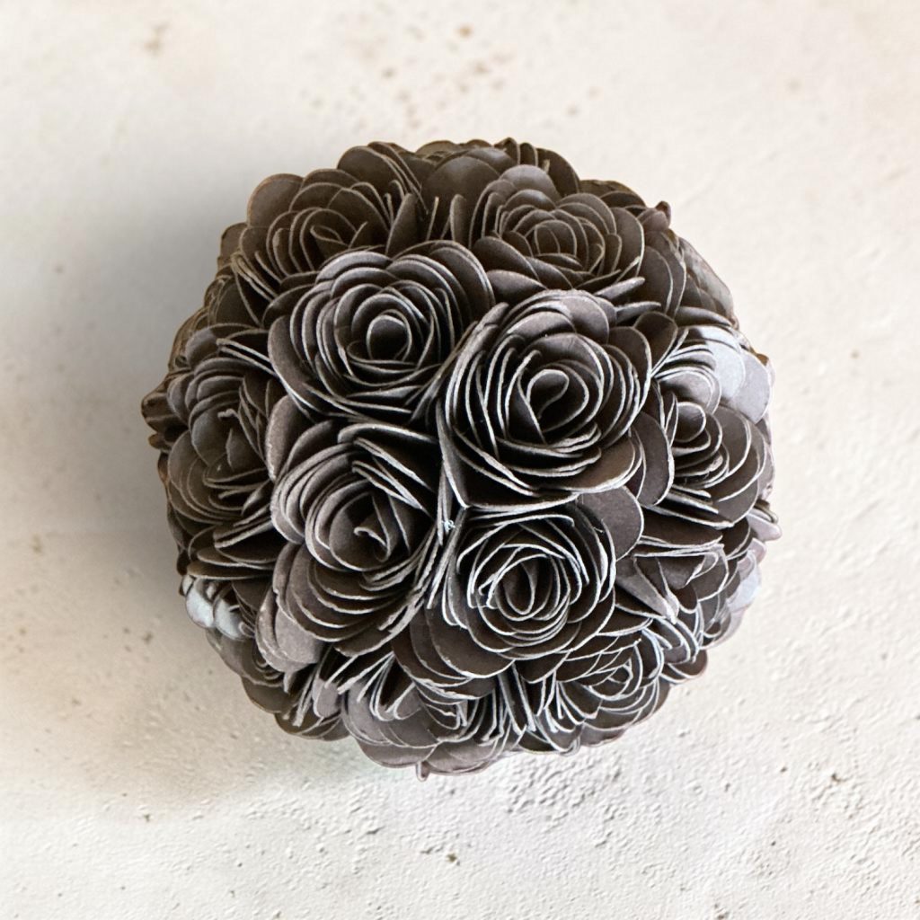 Brown Rose Sphere, 2.5"