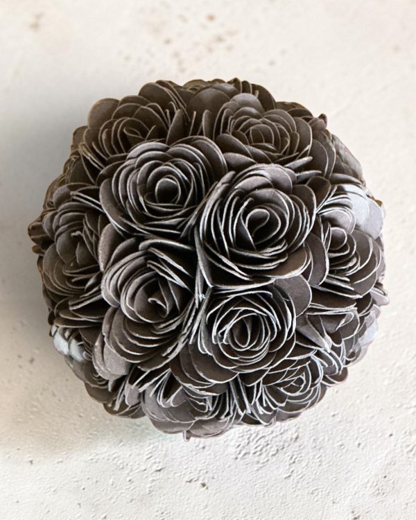Brown Rose Sphere, 2.5"