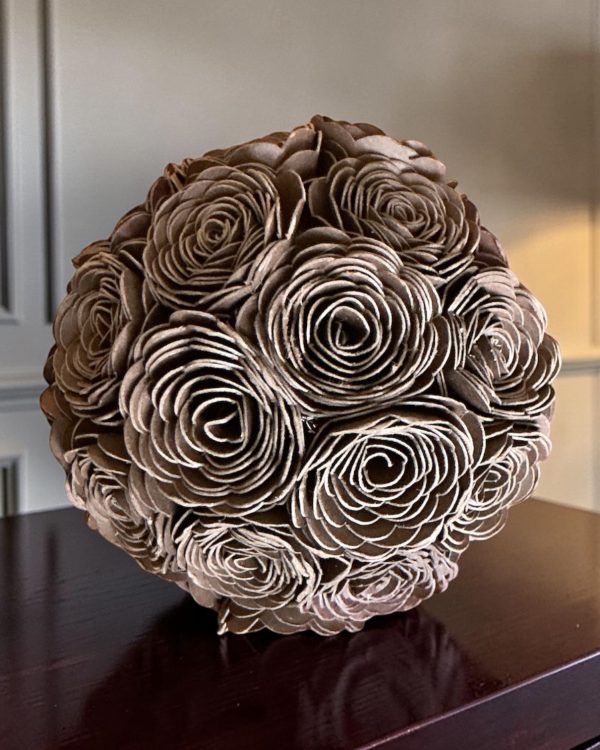 Brown Rose Sphere, 3"