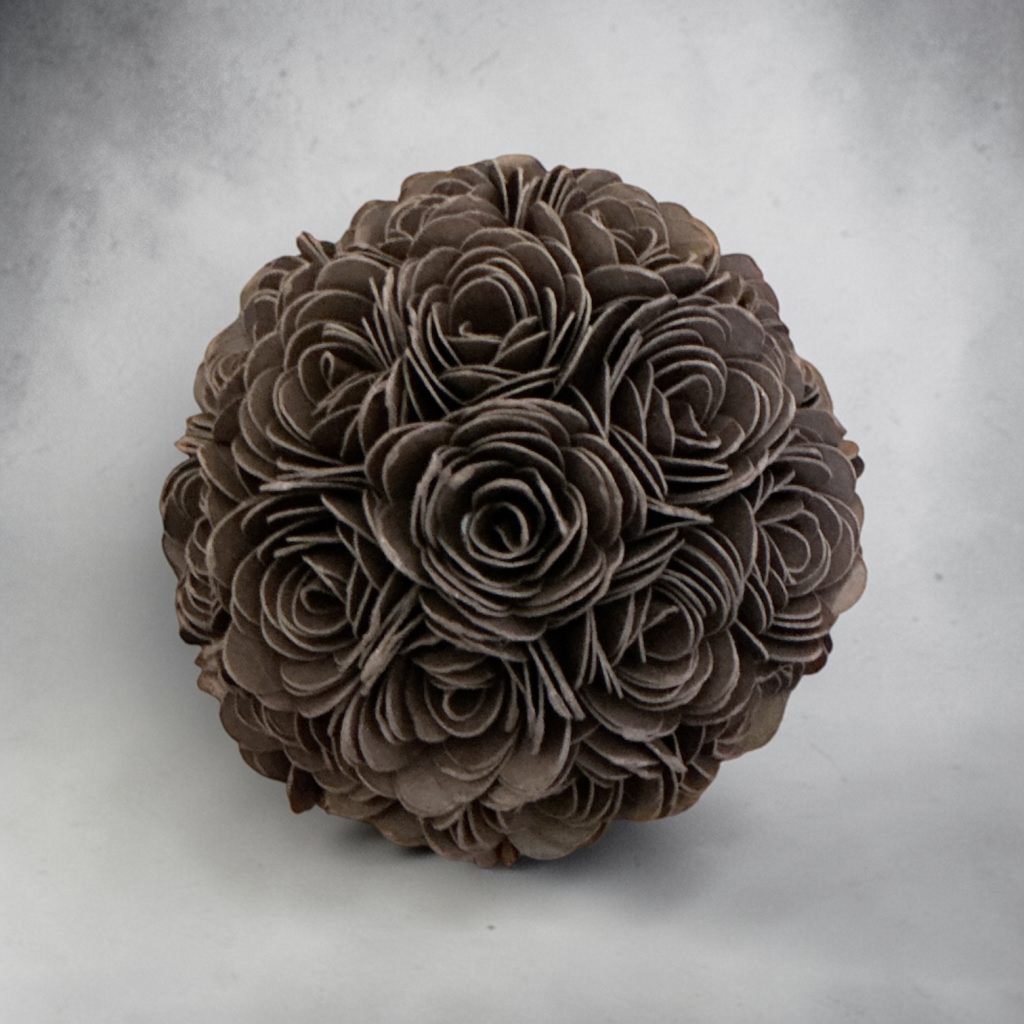 Brown Rose Sphere, 3.5"